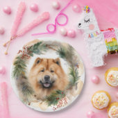 チャウチョークリスマスリースフェスティバルPup ペーパープレート (パーティー)