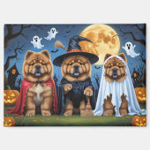 チャウドッグパンプキンハロウィンおもしろい マグネット (正面)