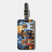 チャウドッグパンプキンハロウィンおもしろい ラゲッジタグ (正面縦)