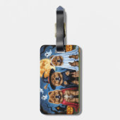 チャウドッグパンプキンハロウィンおもしろい ラゲッジタグ (裏面縦)