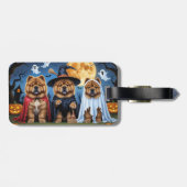 チャウドッグパンプキンハロウィンおもしろい ラゲッジタグ (裏面横)