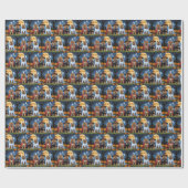 チャウドッグパンプキンハロウィンおもしろい ラッピングペーパー (フラット)