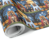 チャウドッグパンプキンハロウィンおもしろい ラッピングペーパー (ロールコーナー)