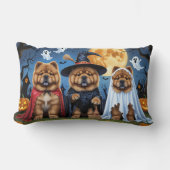 チャウドッグパンプキンハロウィンおもしろい ランバークッション (正面)