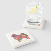 チャウドッグブリードジオシルエット数々の ストーンコースター (横)