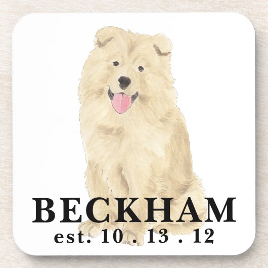 チャウパーソナライズされたドッグ コースター (正面)