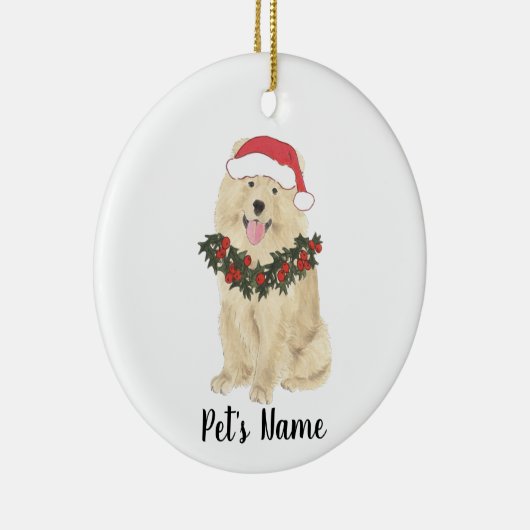 チャウパーソナライズされたドッグ セラミックオーナメント (右)