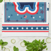 チャウ愛国赤白と7月4日 キッチンタオル (折り畳み)