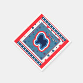 チャウ愛国赤白と7月4日 スタンダードカクテルナプキン (角)