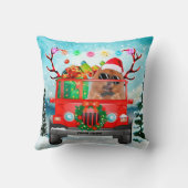 チャウ犬とクリスマスプレゼント クッション (裏面)