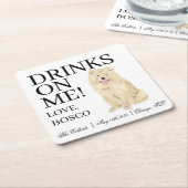 チャウ結婚犬 スクエアペーパーコースター (アングル)