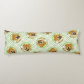 チャウ絵を描の赤ラフかわいいオリジナルドッグアート ボディピロー (裏面)