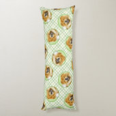 チャウ絵を描の赤ラフかわいいオリジナルドッグアート ボディピロー (裏面 (縦))