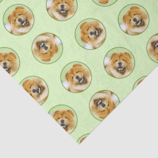 チャウ絵を描の赤ラフかわいいオリジナルドッグアート 薄葉紙 (詳細)