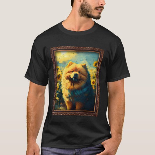 チャウ絵画のヒマワリ Tシャツ (正面)