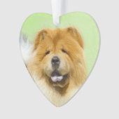 チャウ絵画チャウさん – かわいいオリジナルドッグアート オーナメント (正面)