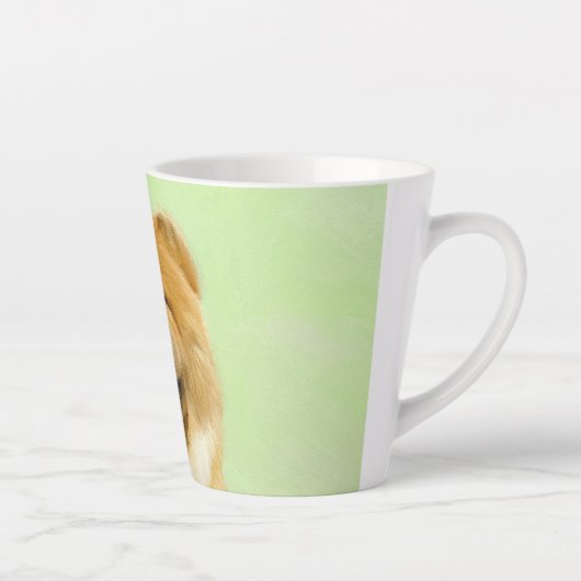 チャウ絵画チャウさん – かわいいオリジナルドッグアート カフェラテマグ (右)