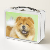 チャウ絵画チャウさん – かわいいオリジナルドッグアート メタルランチボックス (正面)