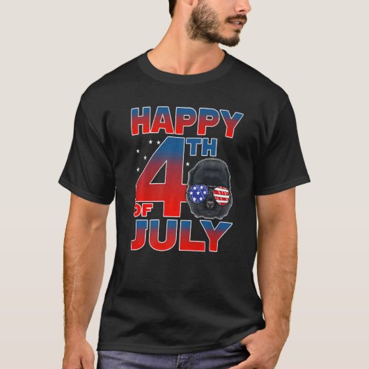 チャウ・チャウ・ドッグ7月4日愛国的アメリカ国旗S Tシャツ (正面)