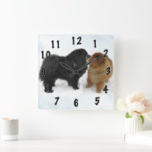 チャウ・チャウ・リーベ スクエア壁時計 (ホーム)