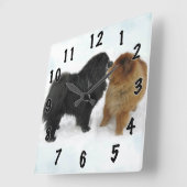チャウ・チャウ・リーベ スクエア壁時計 (傾斜)