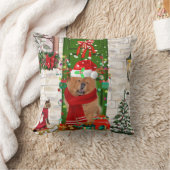 チャウ・ドッグ・クリスマス クッション (ブランケット)