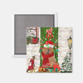 チャウ・ドッグ・クリスマス マグネット (正面/裏面)