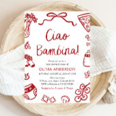 チャオイタリアンバンビナガールお洒落ベビーシャワー 招待状