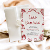 チャオイタリアンバンビナガールお洒落ベビーシャワー 招待状