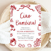 チャオイタリアンバンビナガールお洒落ベビーシャワー 招待状