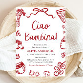 チャオイタリアンバンビナガールお洒落ベビーシャワー 招待状