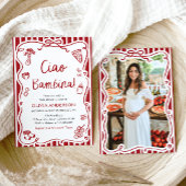 チャオイタリアンバンビナガールお洒落ベビーシャワー 招待状