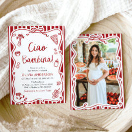 チャオイタリアンバンビナガールお洒落ベビーシャワー 招待状