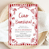 チャオイタリアンバンビナガールお洒落ベビーシャワー 招待状