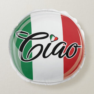 チャオイタリアンフイタリアンラグハートデザイン ラウンドクッション