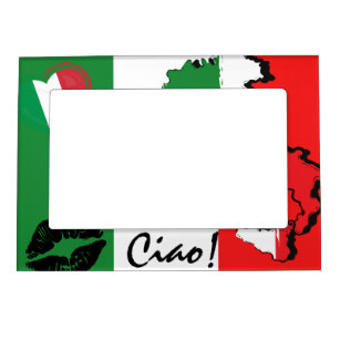 チャオイタリアン国旗とグラフィックス マグネットフレーム