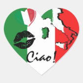 チャオイタリアン国旗と図形 ハートシール (正面)