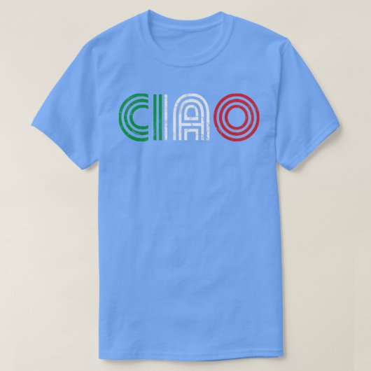 チャオイタリアン国旗イタリアレトロ Tシャツ (デザイン正面)