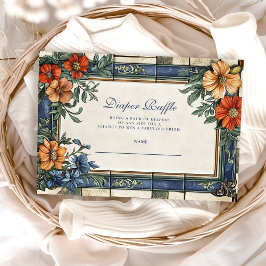 チャオイタリアン赤ちゃんシャワーおむつラッフル エンクロージャーカード