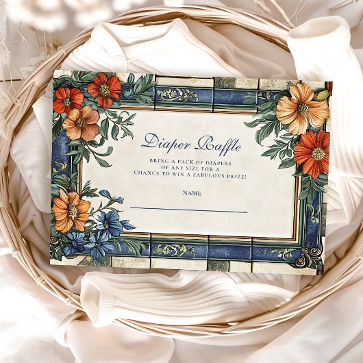 チャオイタリアン赤ちゃんシャワーおむつラッフル エンクロージャーカード