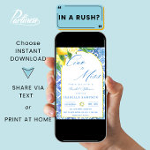 チャオトゥレモ恋しく思ンブルータイルイタリアブライダルシャワー 招待状