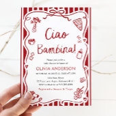 チャオバンビナガールお洒落ベビイタリアンーシャワー 招待状