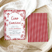 チャオバンビナガールお洒落ベビイタリアンーシャワー 招待状