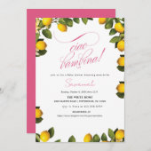 チャオバンビナレモンズベビーガールシャワー招待状 招待状 (正面/裏面)