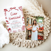 チャオバンビノお洒落ピイタリアンザベビーシャワー 招待状