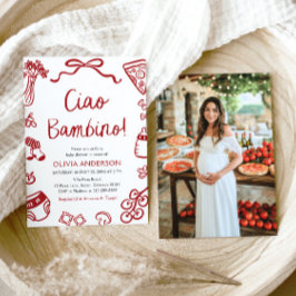 チャオバンビノお洒落ピイタリアンザベビーシャワー 招待状