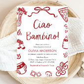 チャオバンビノお洒落ピイタリアンザベビーシャワー 招待状