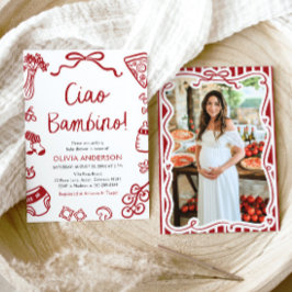 チャオバンビノお洒落ピイタリアンザベビーシャワー 招待状