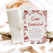 チャオバンビノお洒落ピイタリアンザベビーシャワー 招待状