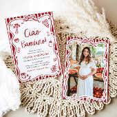 チャオバンビノお洒落ピイタリアンザベビーシャワー 招待状